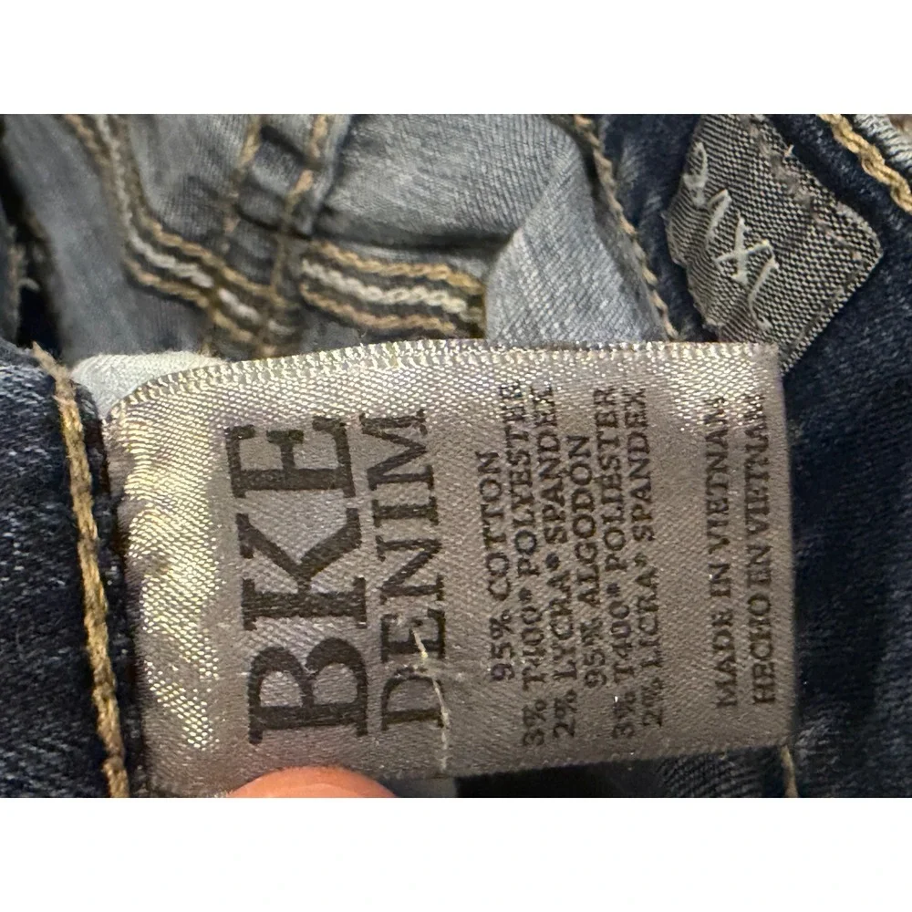 BKE Denim Shorts Mens 34 Blue Jake Bootleg Cut Off Raw Hem Stretch Medium Wash